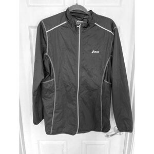 Asics Fullzip Women Black Long Sleeve Running Jacket Large Jog Walk Run Athletic